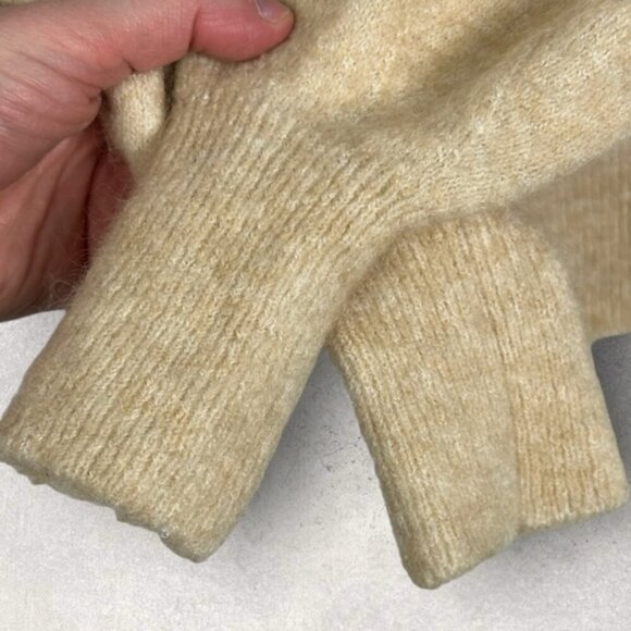 Sezane Mila Jumper Knit Sweater Square Neck Ruffle Mohair Merino Wool French XS - Picture 5 of 10